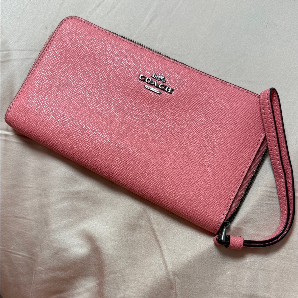 Coach Coral Pink Wristlet Clutch